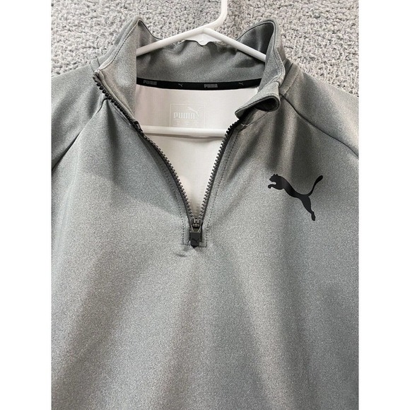 PUMA Shirt Mens Medium Gray 1/4 Zip Long Sleeve Pullover Sweatshirt Performance - Picture 3 of 11